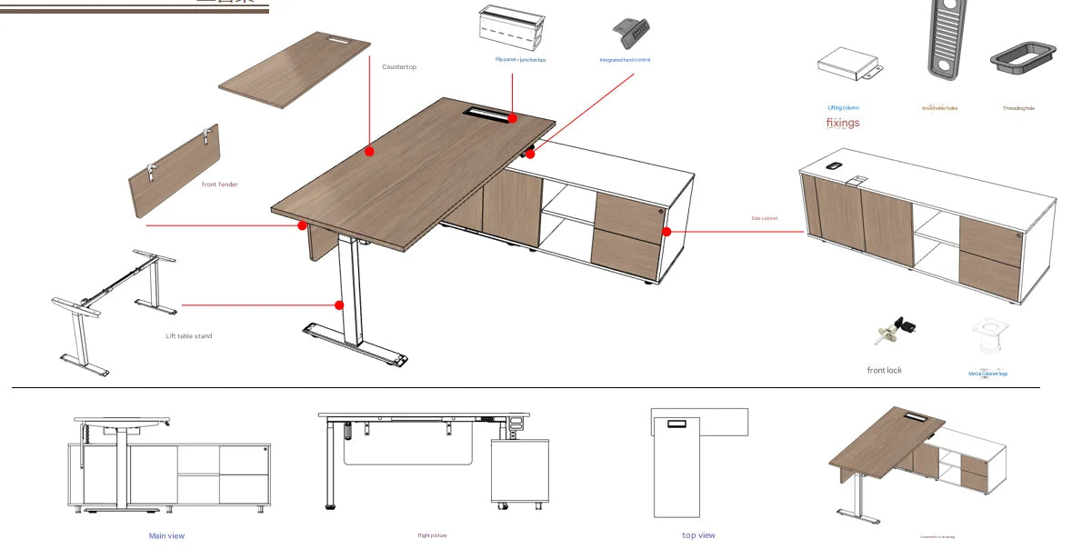 Apex Luxury Executive L-Shaped Standing Desk with Manager Storage