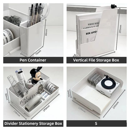Apex Multifunctional Plastic Desktop Organizer – Stackable Storage Set