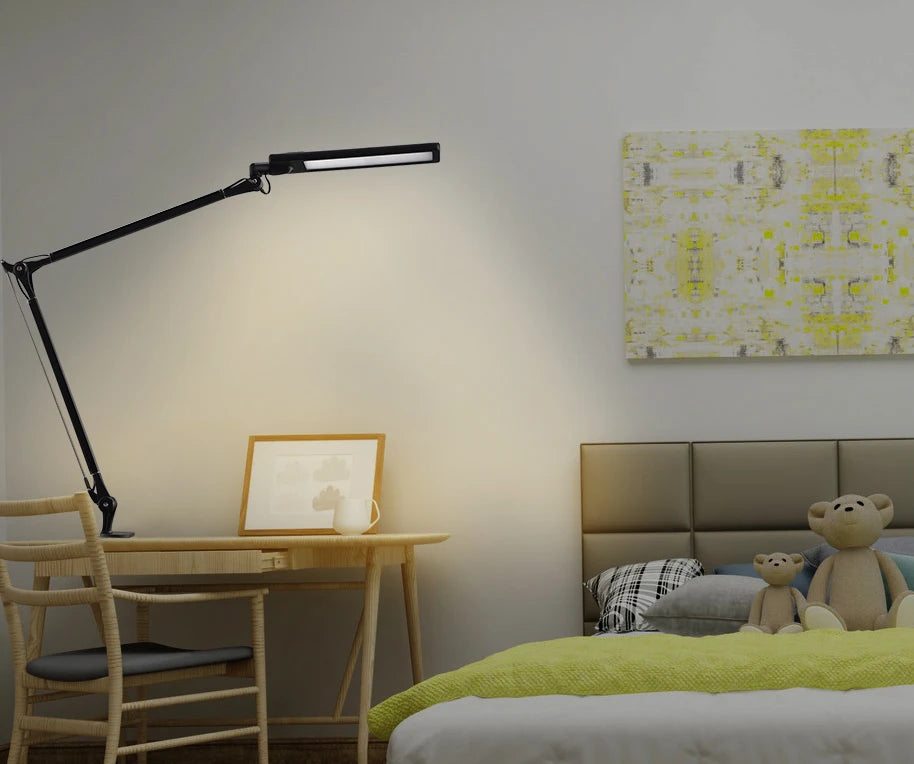 Apex Adjustable Aluminum LED Desk Lamp – Stepless Dimming Task Light