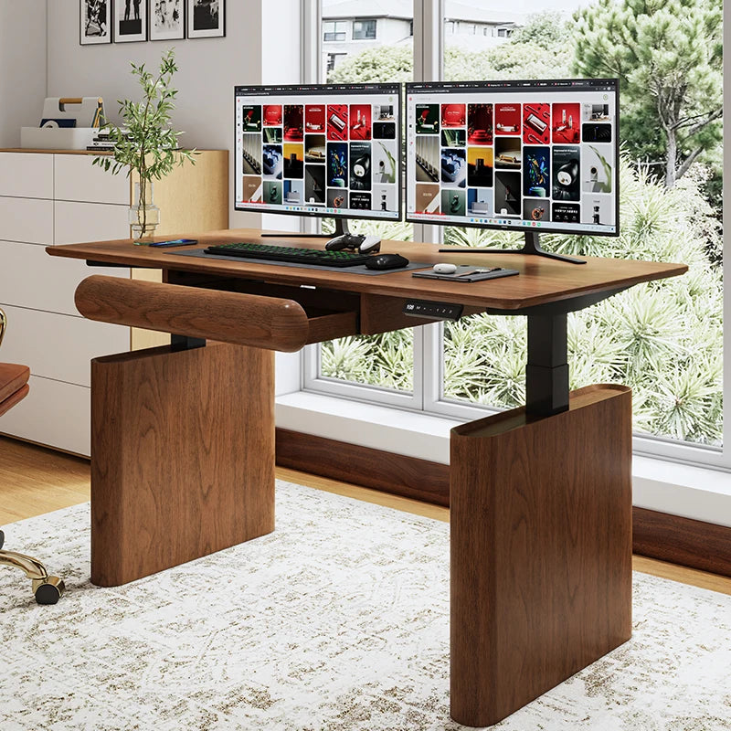 Apex Premium Solid Wood Standing Desk with Extendable Dual Motor Frame