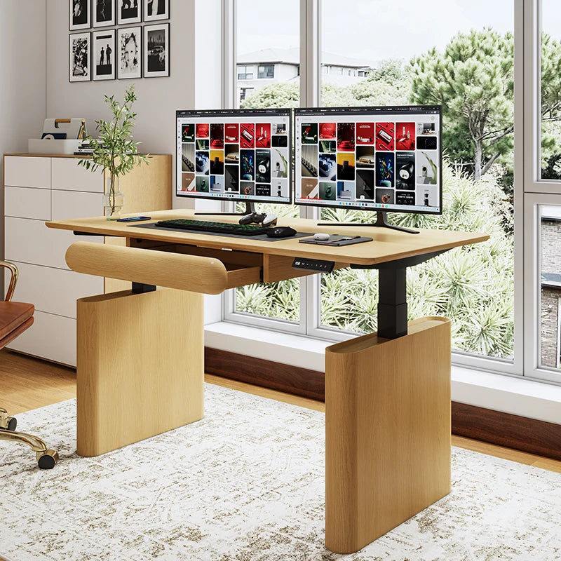 Apex Premium Solid Wood Standing Desk with Extendable Dual Motor Frame