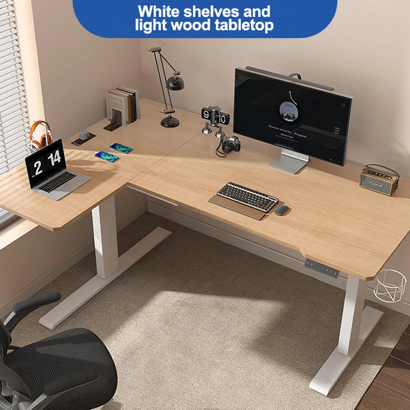 Apex Professional Dual Motor L-Shaped Standing Desk—Spacious Workspace