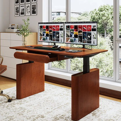 Apex Premium Solid Wood Standing Desk with Extendable Dual Motor Frame
