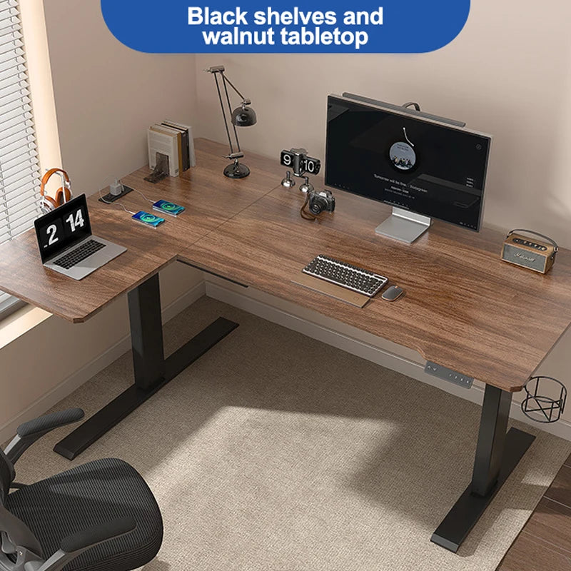 Apex Professional Dual Motor L-Shaped Standing Desk—Spacious Workspace