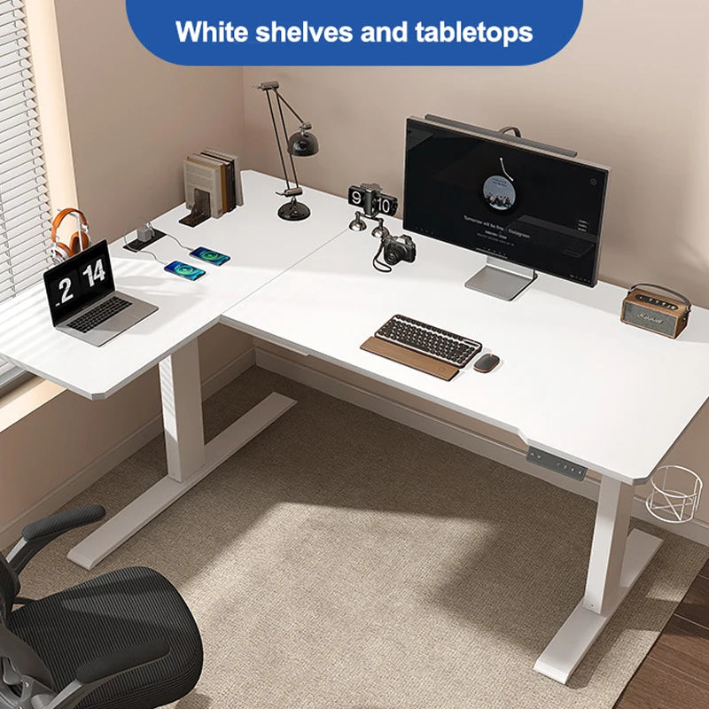 Apex Professional Dual Motor L-Shaped Standing Desk—Spacious Workspace