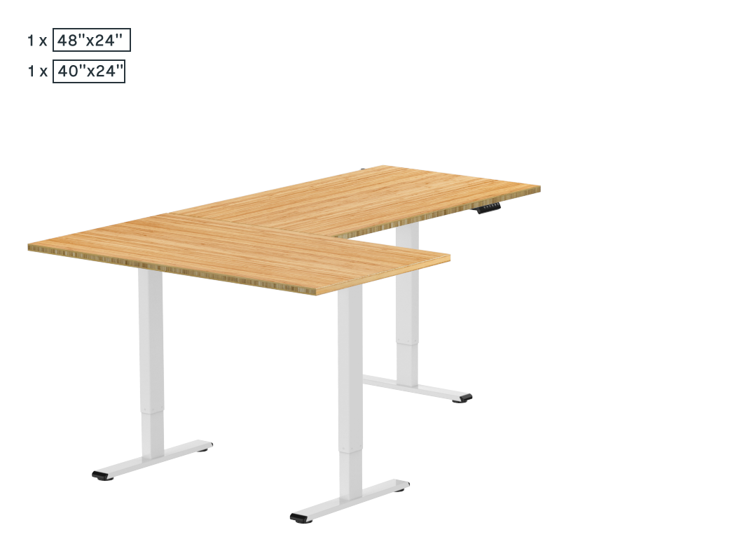 L-Shaped Standing Desk — Bamboo (E2L)