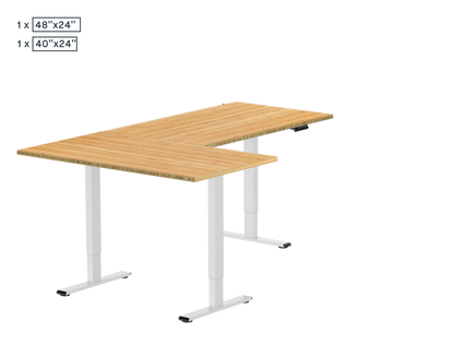 L-Shaped Standing Desk — Bamboo (E2L)