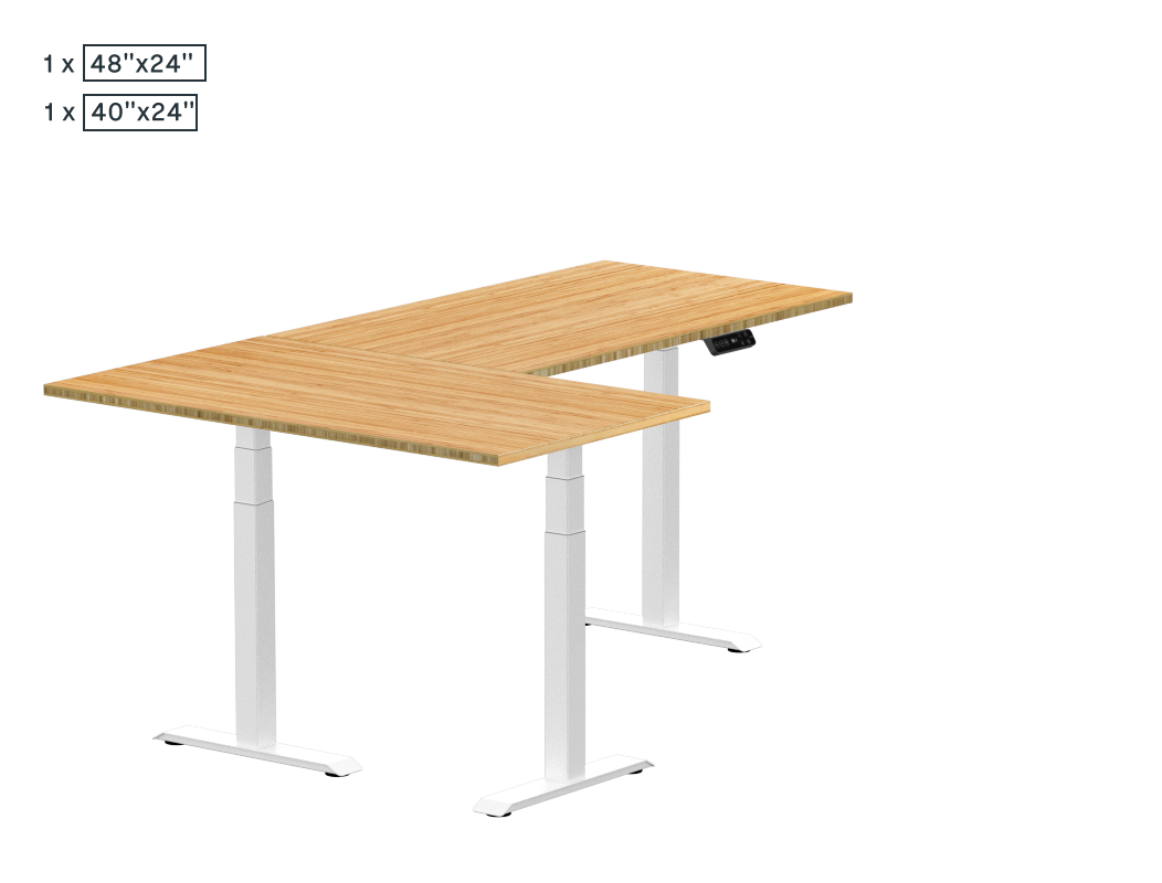 Pro L-Shaped Standing Desk — Bamboo (E7L)