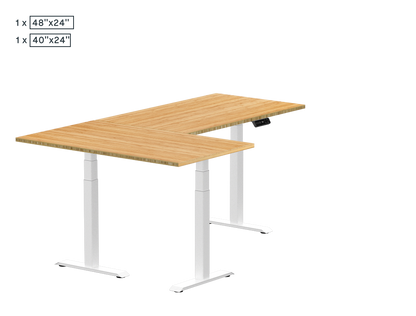Pro L-Shaped Standing Desk — Bamboo (E7L)