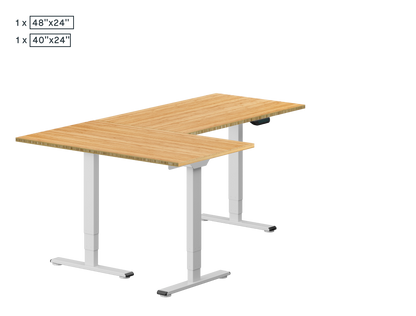 L-Shaped Standing Desk — Bamboo (E7L-Lite)