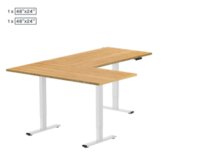 L-Shaped Standing Desk — Bamboo (E2L)