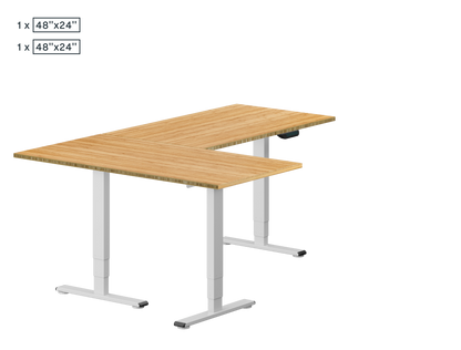 L-Shaped Standing Desk — Bamboo (E7L-Lite)