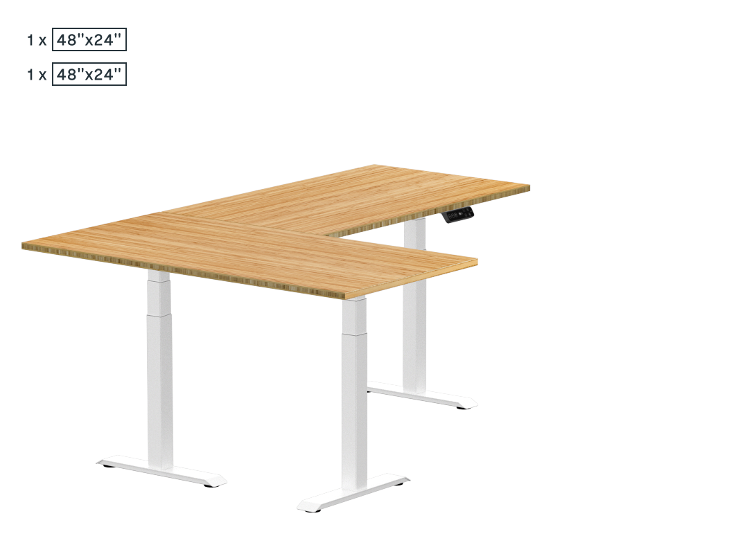 Pro L-Shaped Standing Desk — Bamboo (E7L)