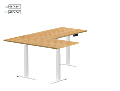 Pro L-Shaped Standing Desk — Bamboo (E7L)