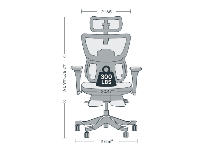 Premium Ergo Office Chair (C7 Max) chair diagram 1